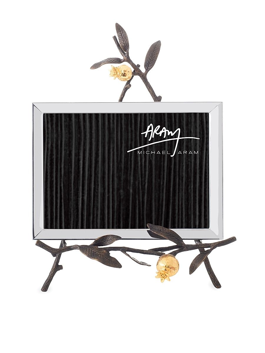 Pomegranate 24K Gold-Plated Easel Picture Frame