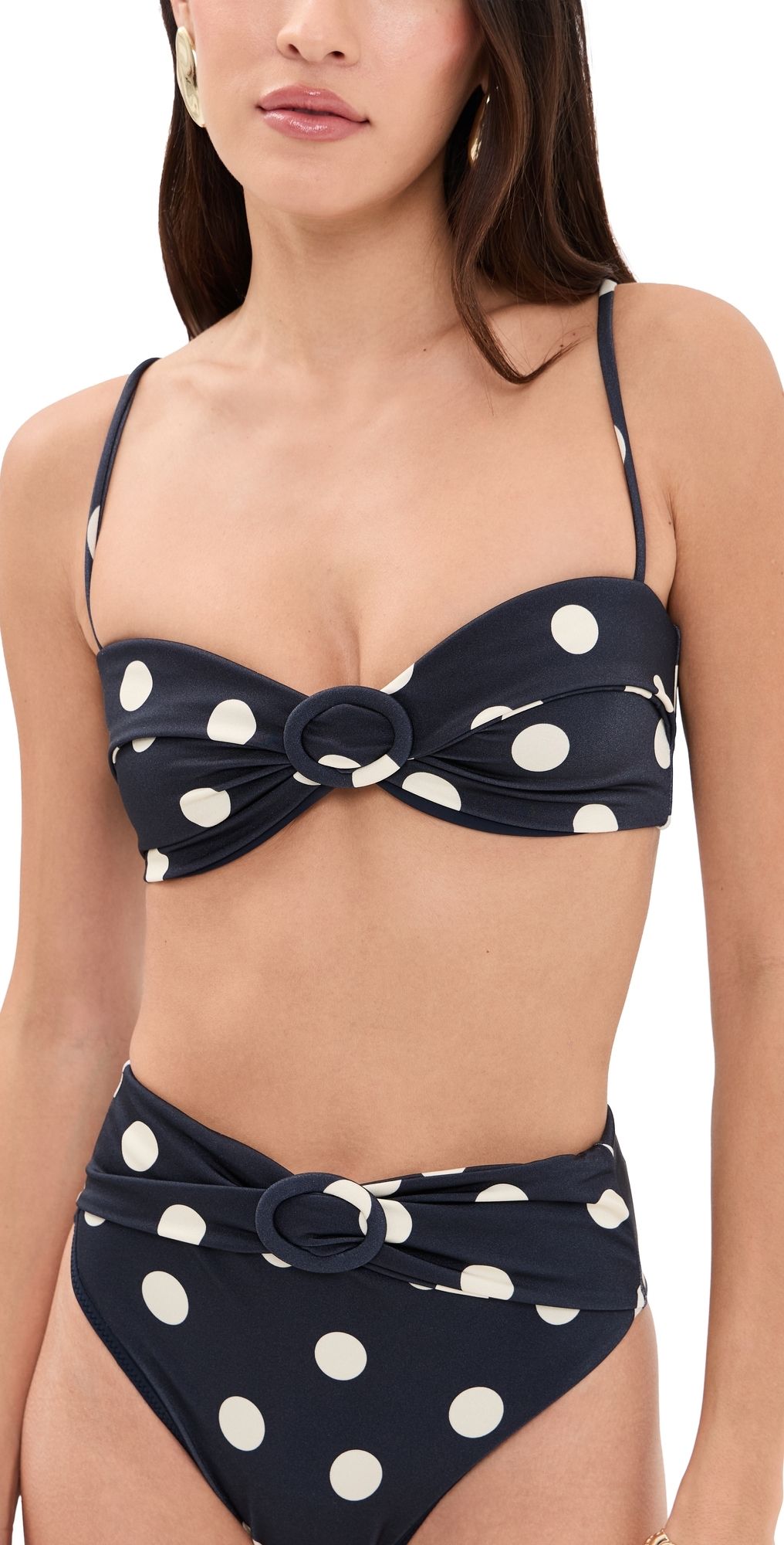 Cult Gaia Alouette Bikini Top Small Dot Deep Lake XS