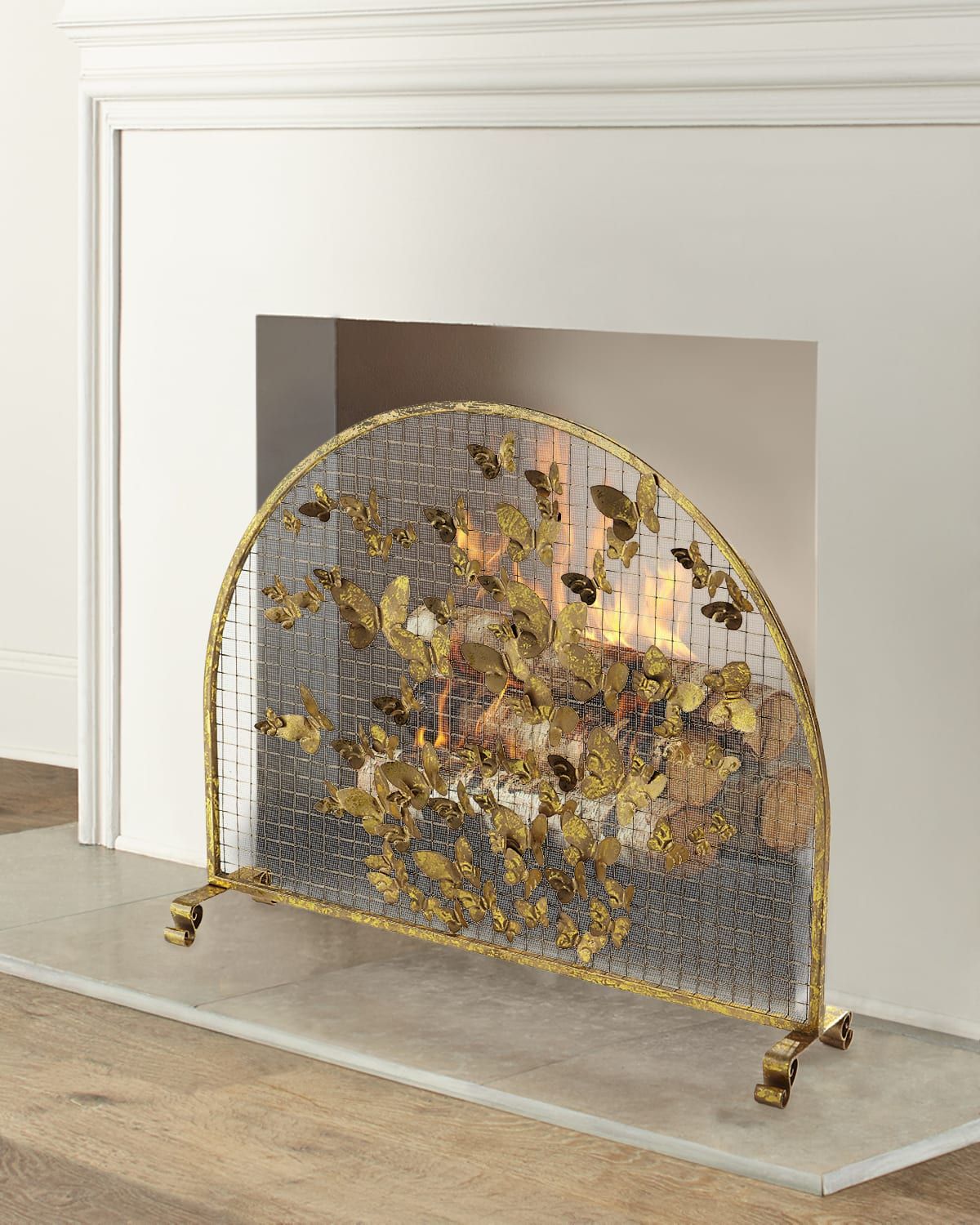 Arched Butterfly Fire Screen