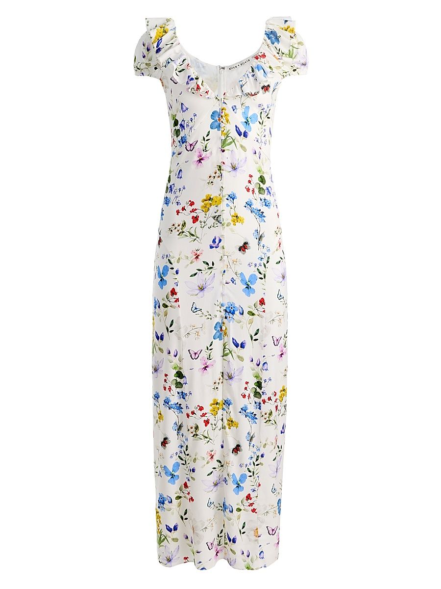 Women's Tara Twisting Vines Slipdress - Twisting Vines Off White - Size 14