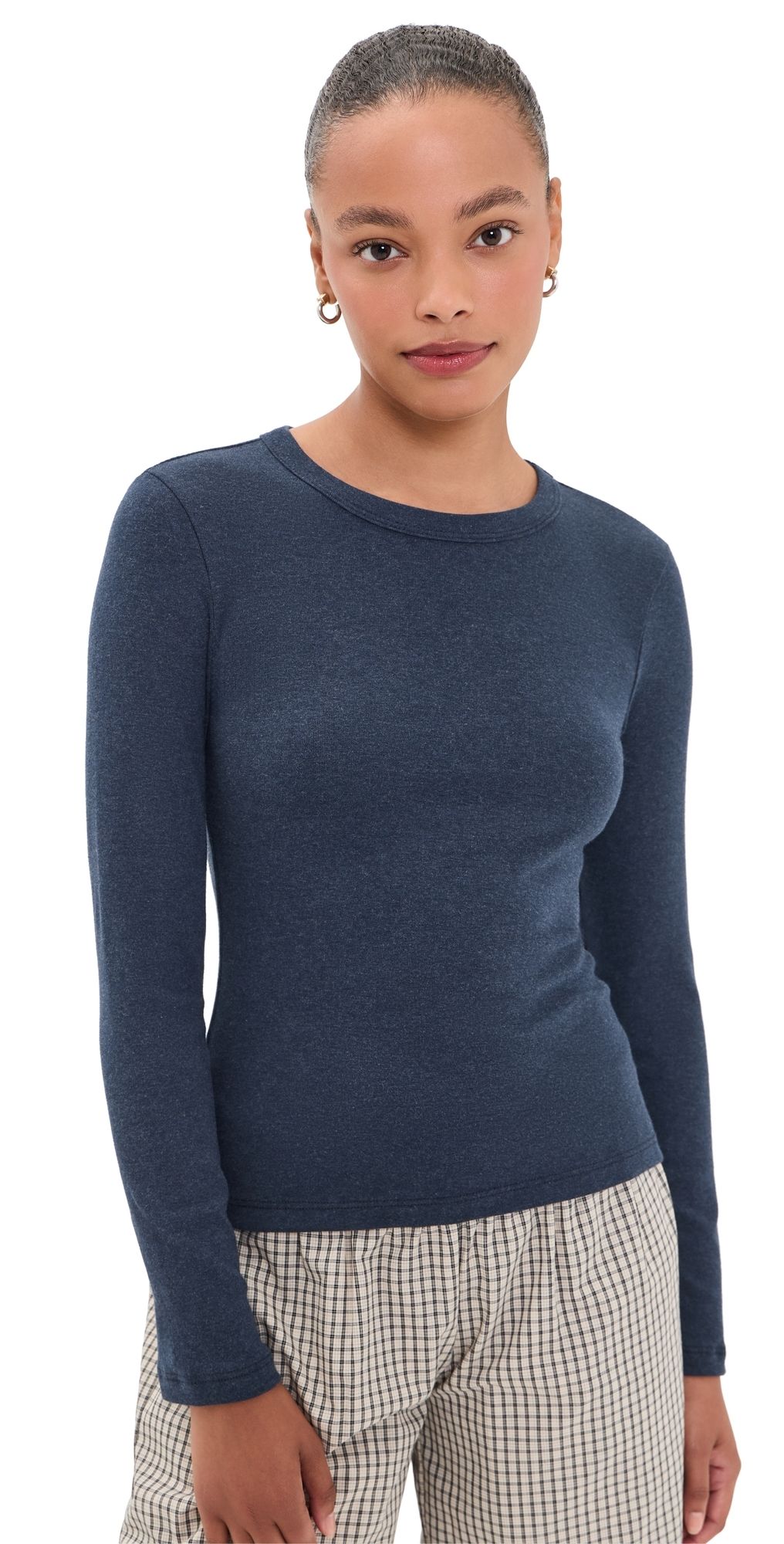 Leset Nando Slim Fit Long Sleeve Tee Midnight Melange XL