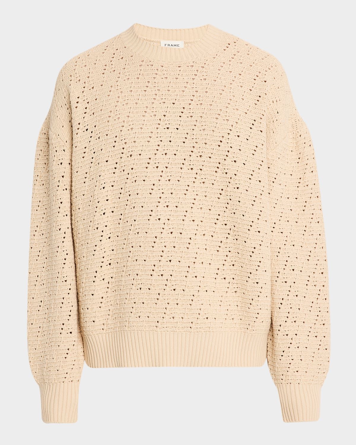 Men & apos;s Crochet Cotton Crewneck Sweater