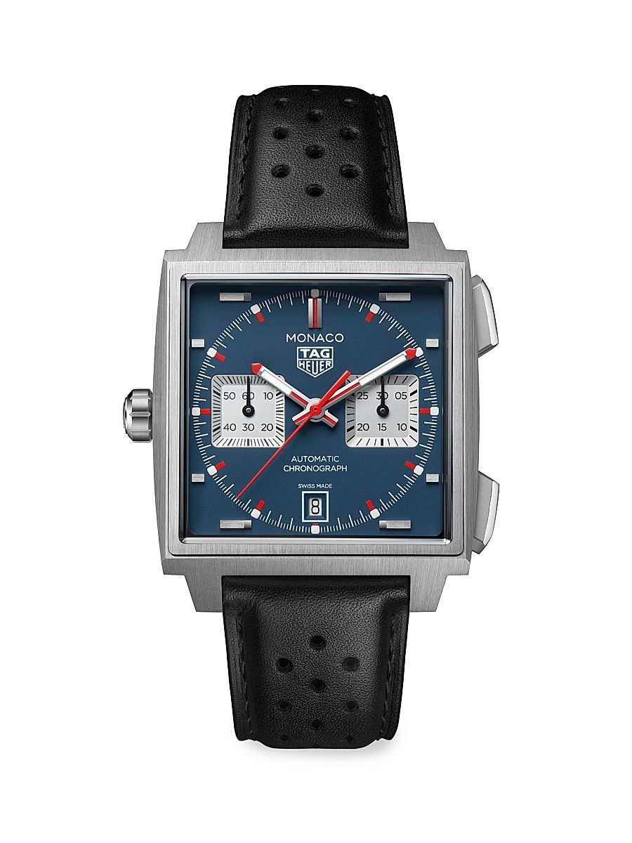 Women's Monaco Titanium & Braided Leather Chronograph Watch/39MM - Steel