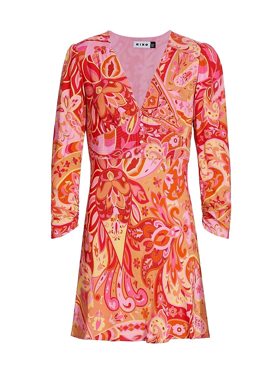 Women's Jules Abstract Print Minidress - Grace Paisley Pink - Size Small