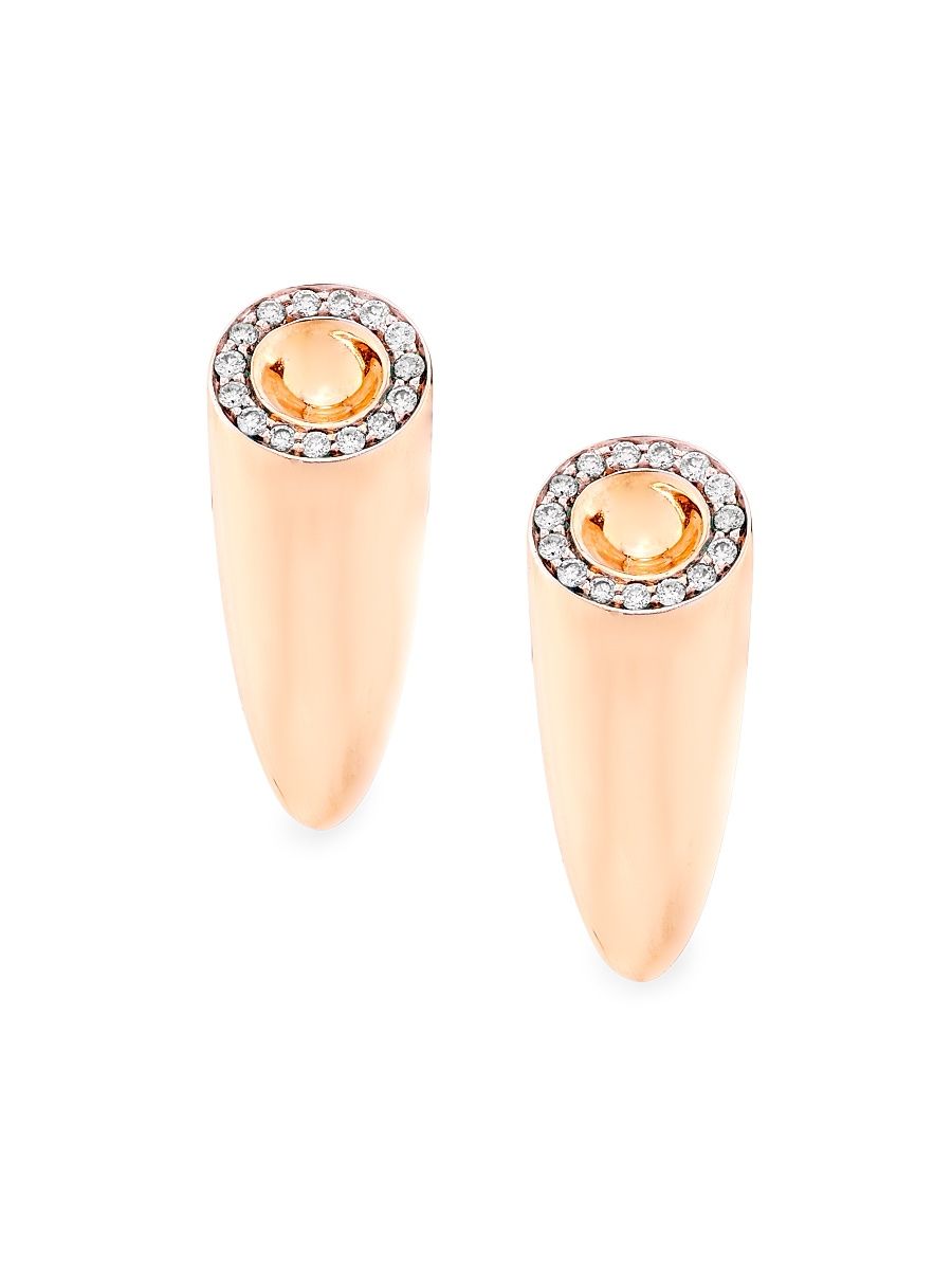 Women's Calla 18K Pink Gold & 0.16 TCW Diamond Earrings - Rose Gold