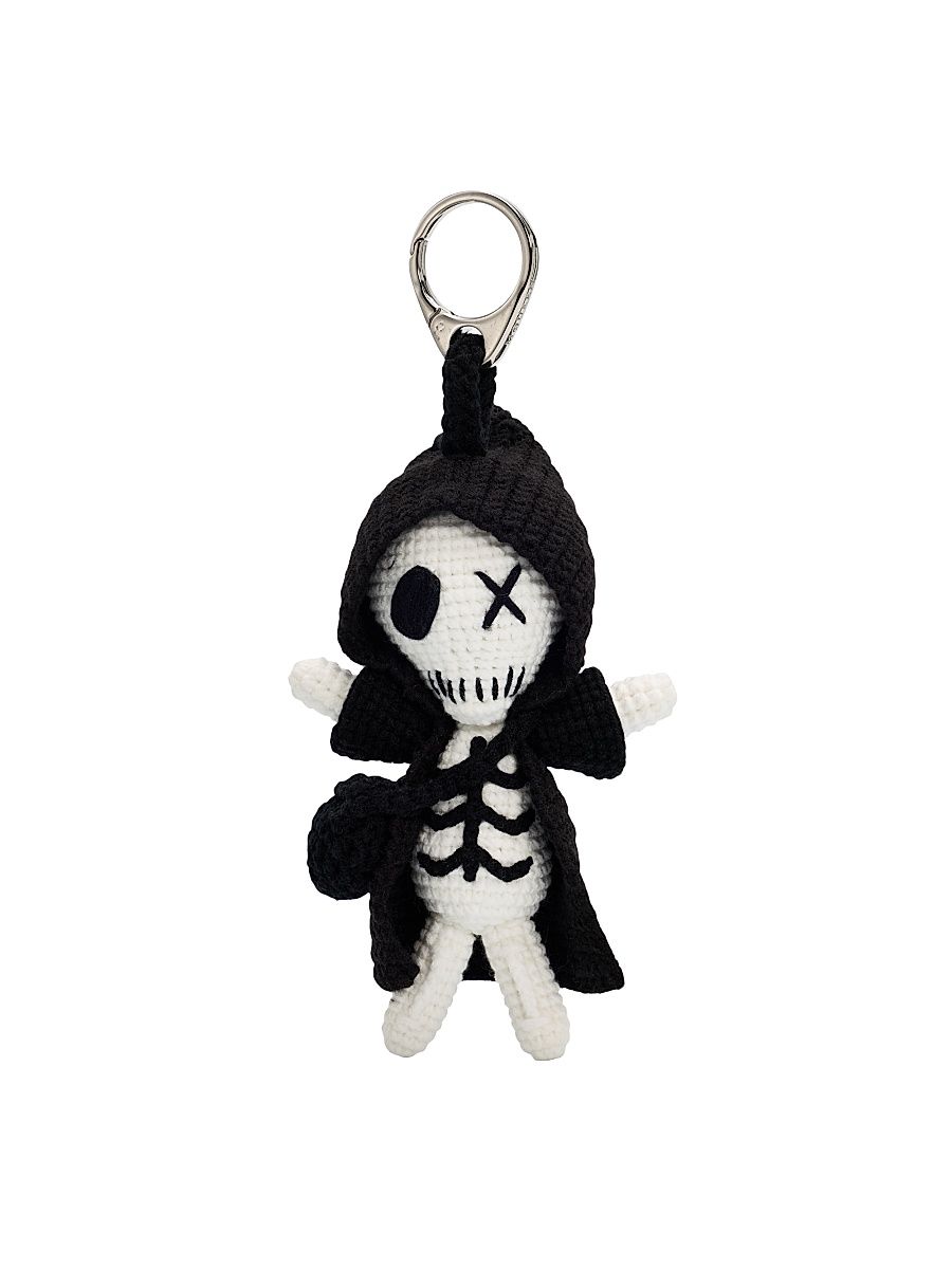 Women's Avant-Garde Crochet Charm - Black White Silver