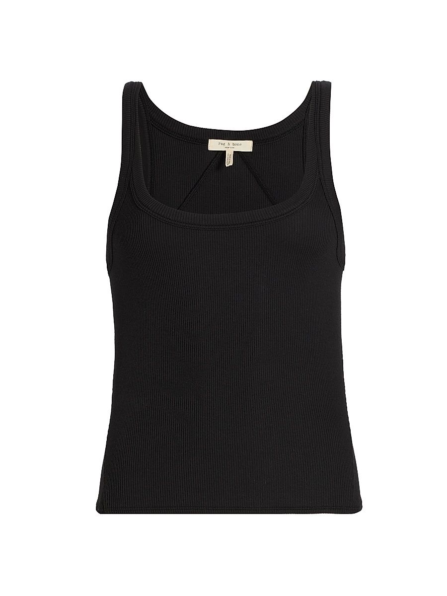 Women's The Essential Rib Tank - Black - Size Large