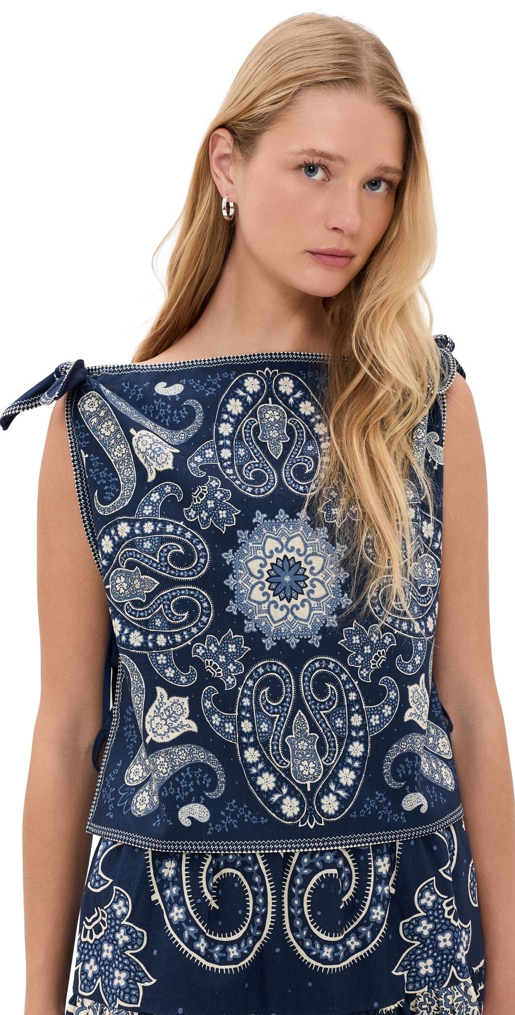 Sea Emelina Print Sleeveless Top Navy XL