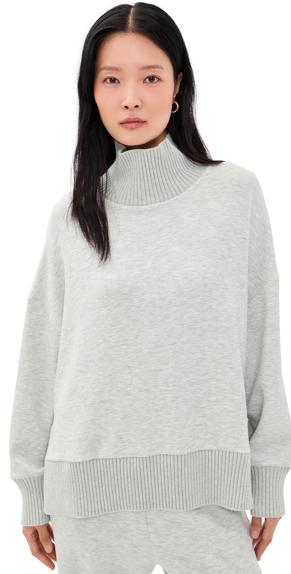 Varley Barker High Neck Sweater Light Grey Marl XXS