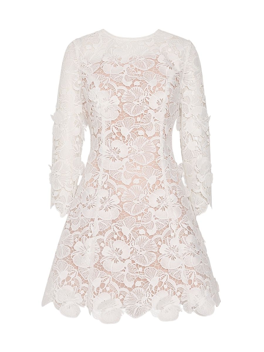 Women's Emmie Lace Minidress - Off White - Size 2