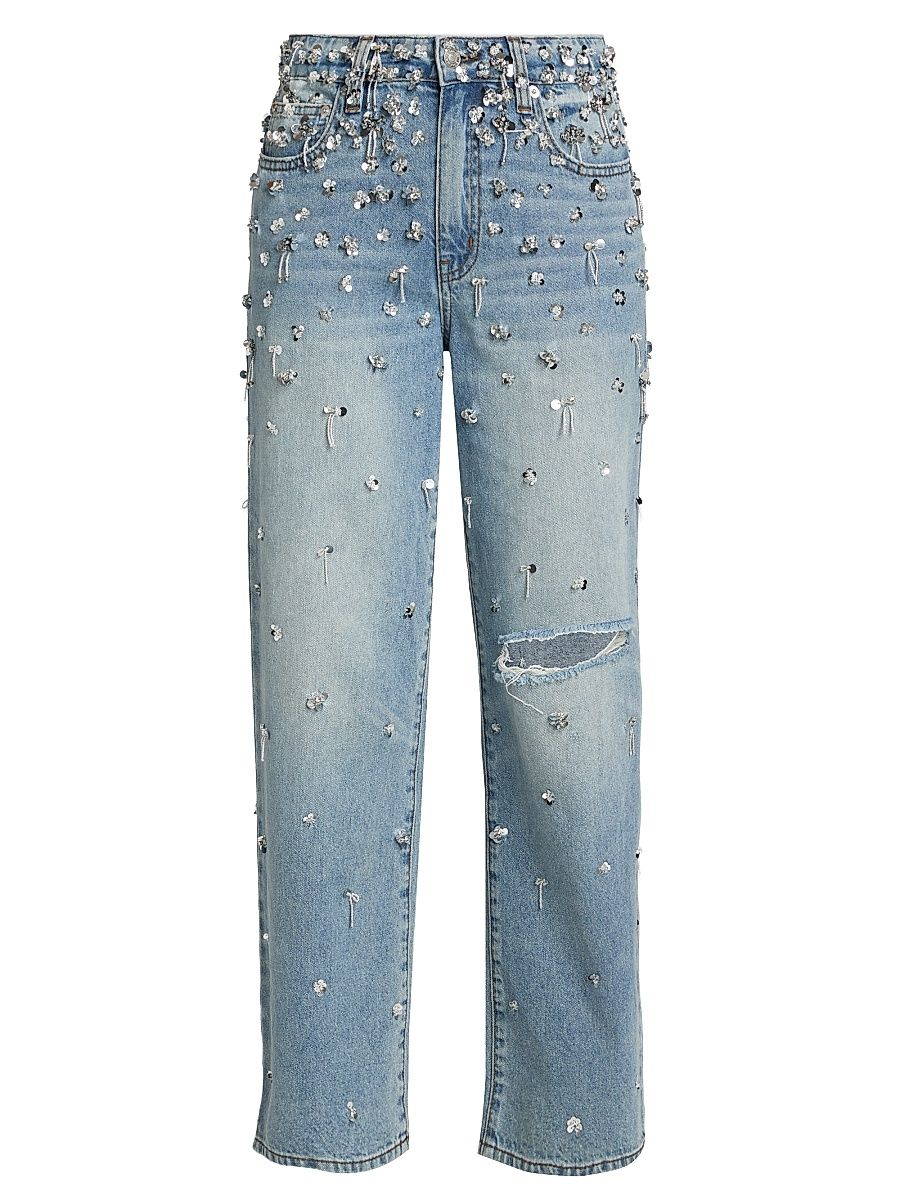 Women's Zealand Sequined Stretch-Cotton Jeans - Hollywood - Size 27