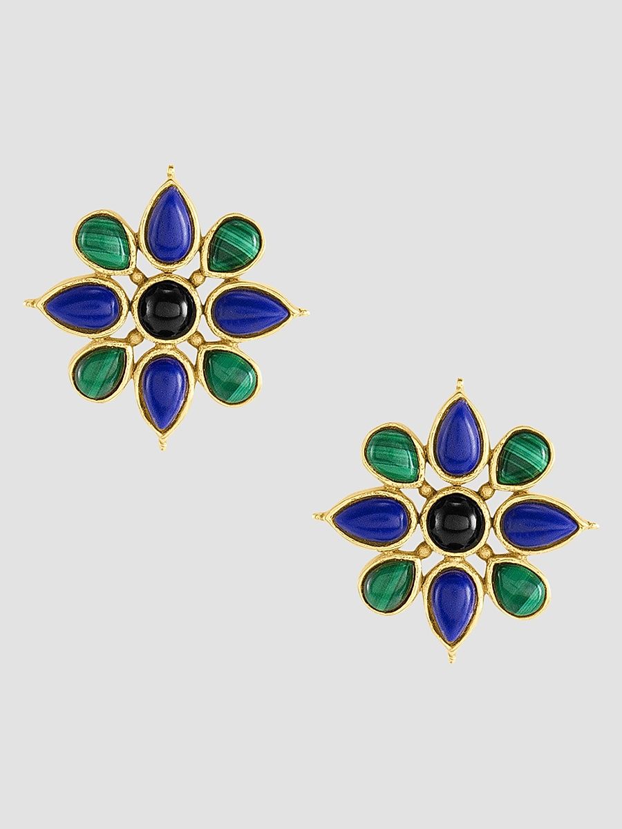 Women's Forza 18K-Gold-Plated & Multi-Gemstone Flower Stud Earrings - Gold