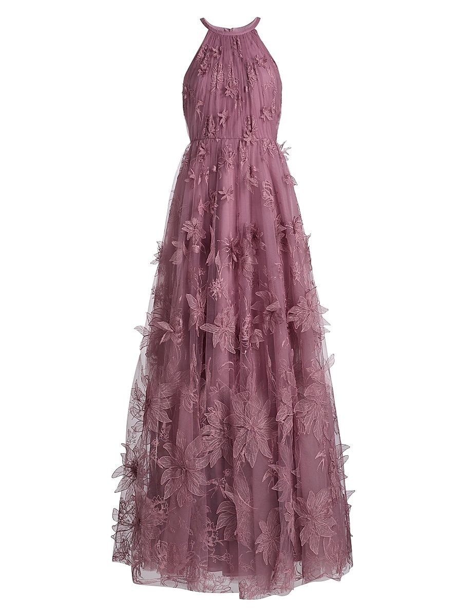 Women's Lux Floral-Embroidered Gown - Dusk - Size 8