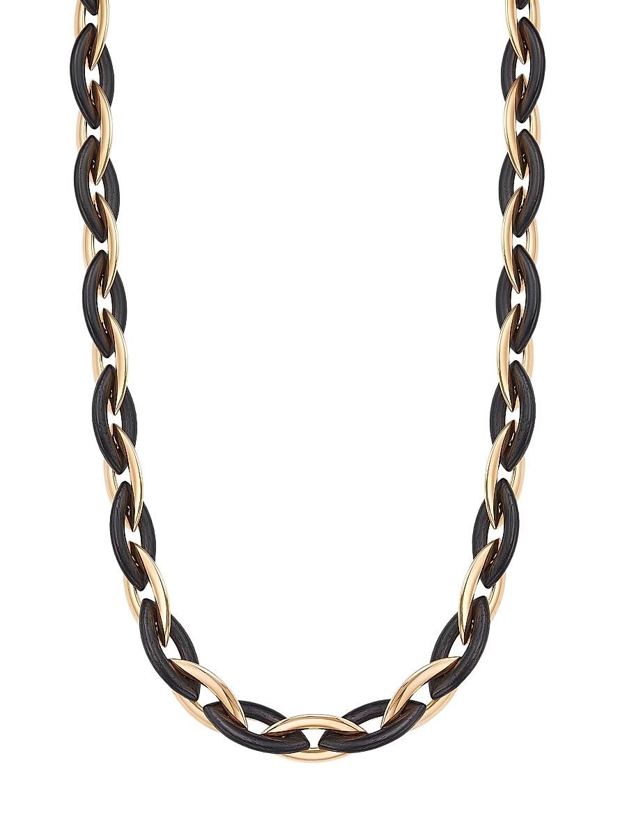 Women's Doppio Senso 18K Rose Gold & Ebony Chain Necklace - Rose Gold