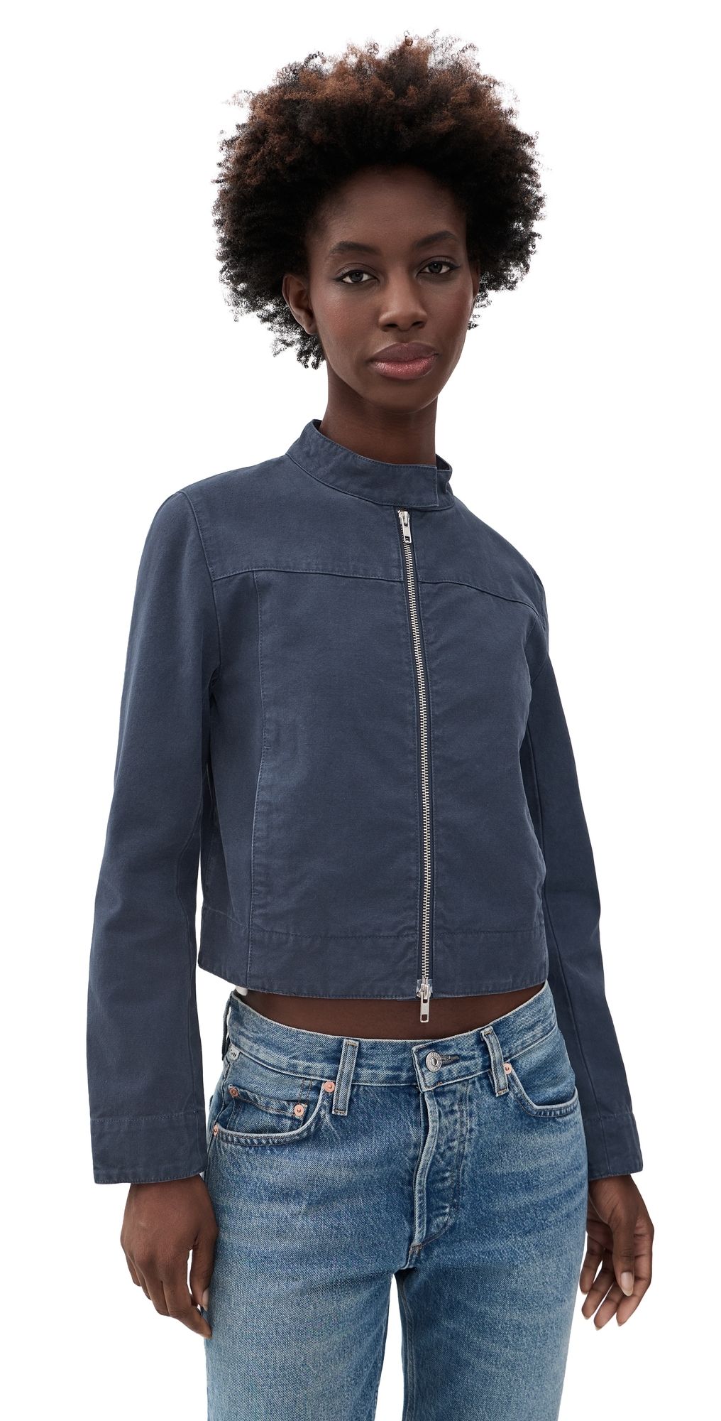 Still Here Canvas Car Jacket Navy Canvas S