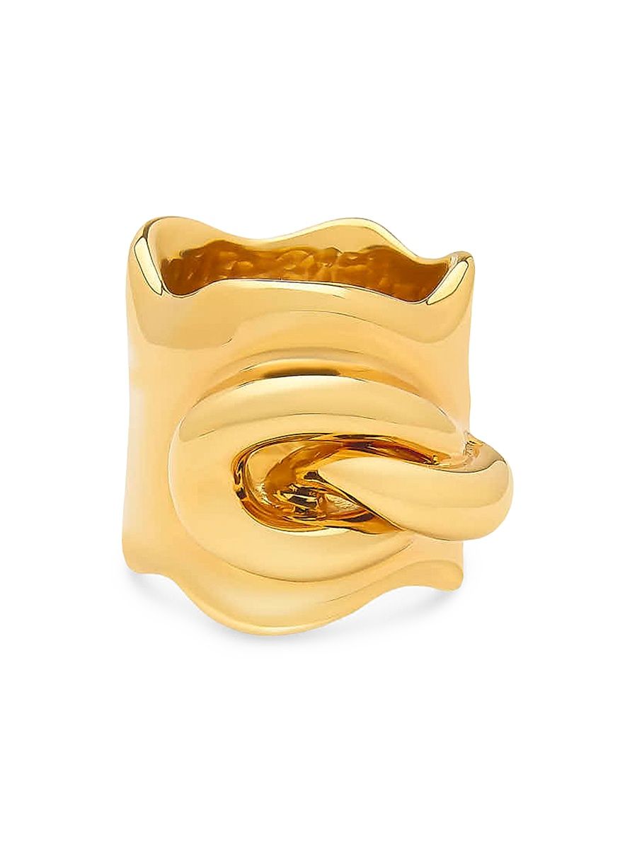 Women's 24K-Gold-Plated Brass Twisted Knot Ring - Gold - Size 7