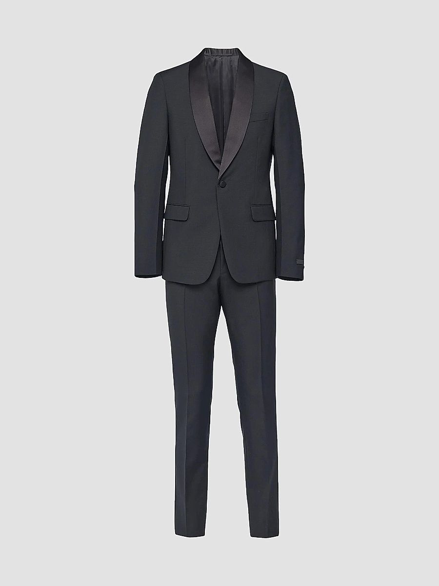 Prada Men's Single-Breasted Wool and Mohair Tuxedo - Black - Size 38