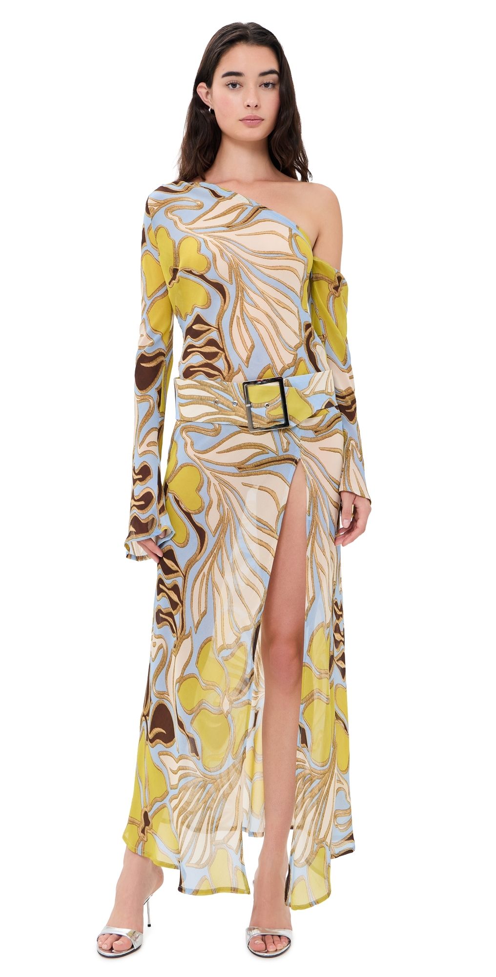 Seven Wonders Daria One Shoulder Maxi Dress Minki Blue XL