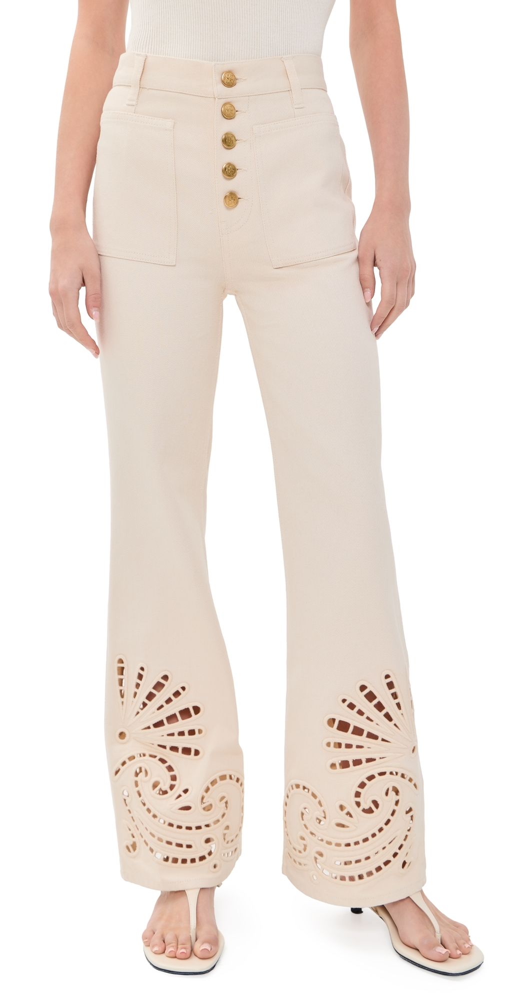 Ulla Johnson The Lou Eyelet Jeans Cowrie 24