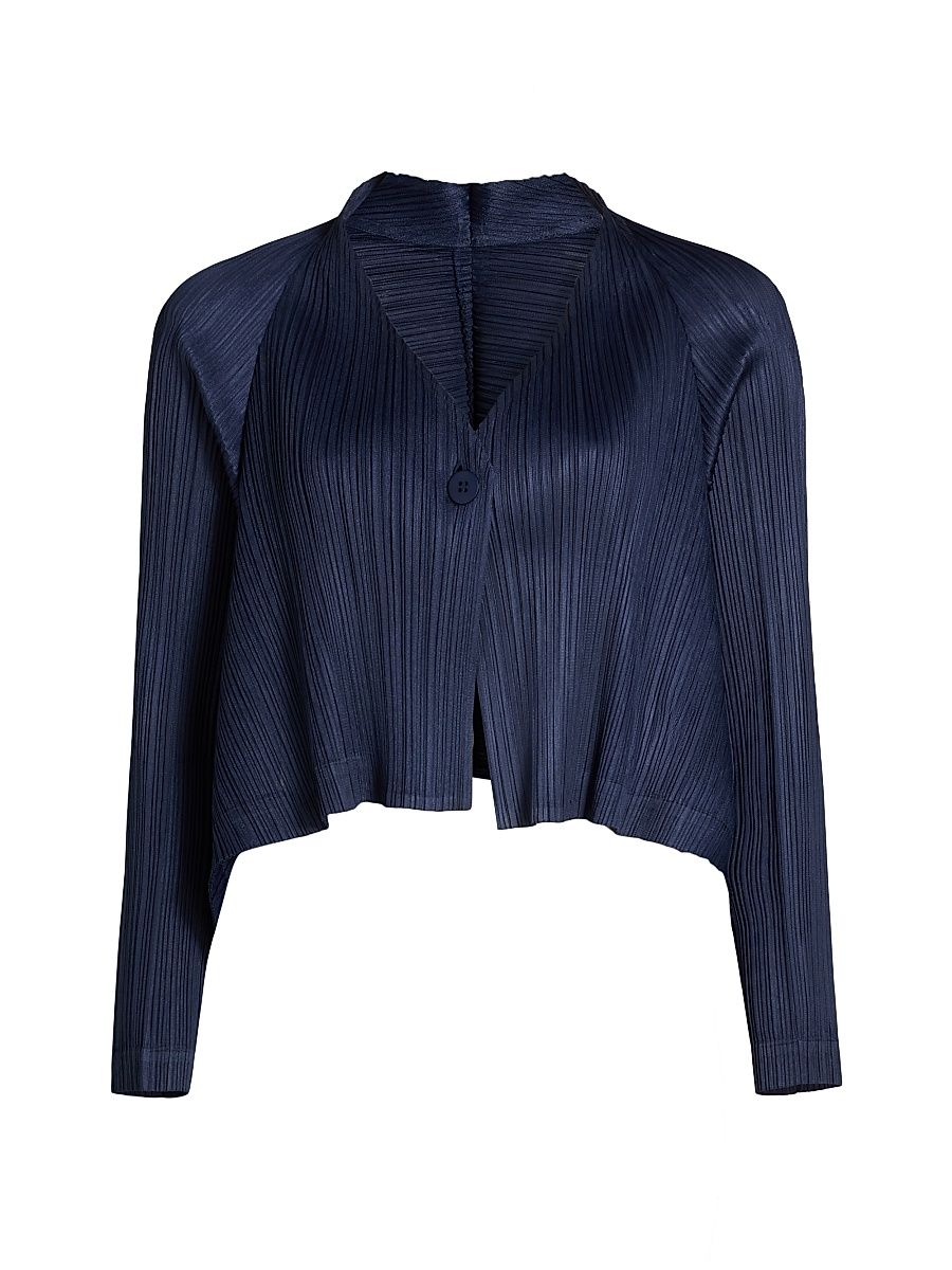 Women's City Frame Plissé Jacket - Dark Navy