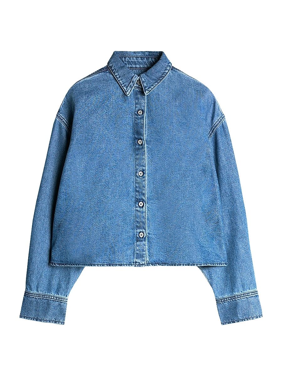 Women's Nina Denim Crop Shirt - Hilo - Size XS