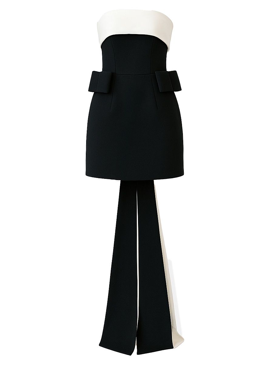 Women's Lalani Dark Matter Sash-Detail Crêpe Minidress - Dark Matter - Size 12