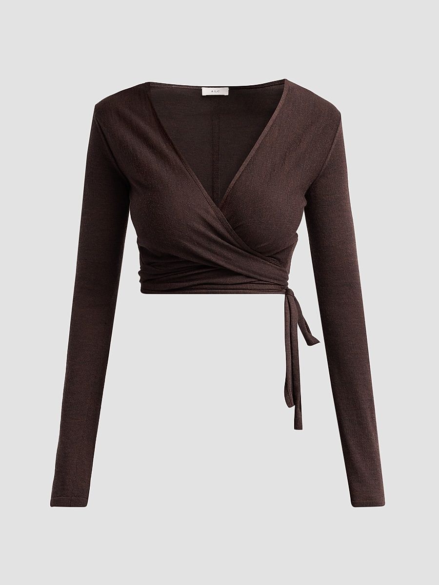 Women's Emma Wrap Sweater - Ganache - Size XL