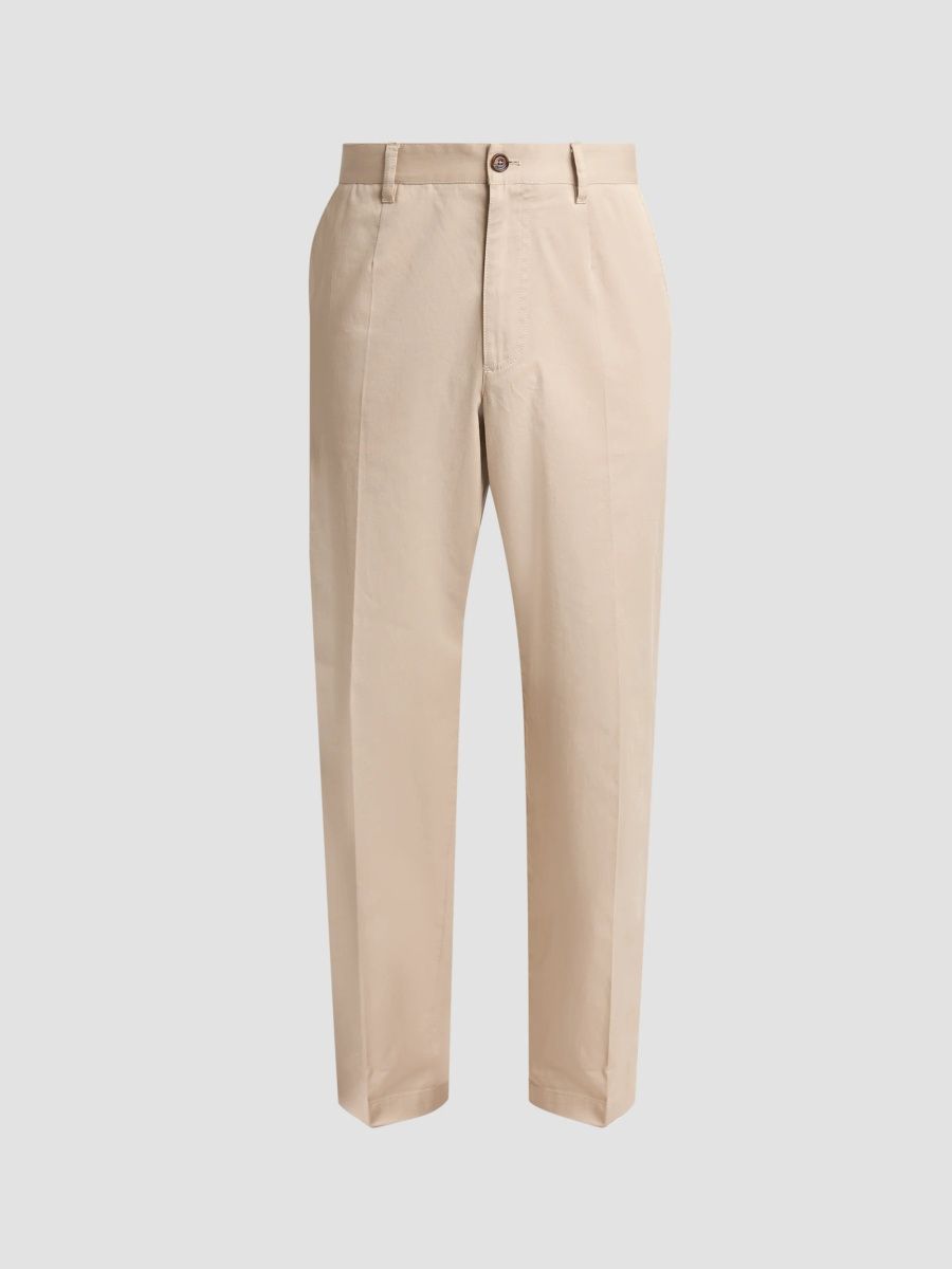 Dolce & Gabbana Men's Stretch-Cotton Gabardine Straight-Leg Pants - Light Beige - Size 38