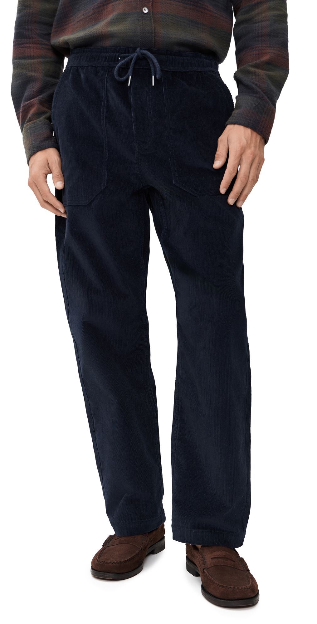 PS Paul Smith Corduroy Drawstring Trousers Very Dark Navy S