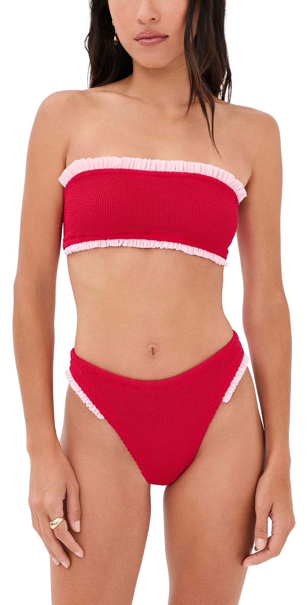 Hunza G Tracey Bikini Set Red/Pink One Size