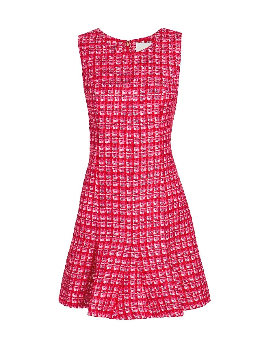 Women's Enya Bouclé Grid Minidress - Cranberry Red Fiesta Boucle - Size 16