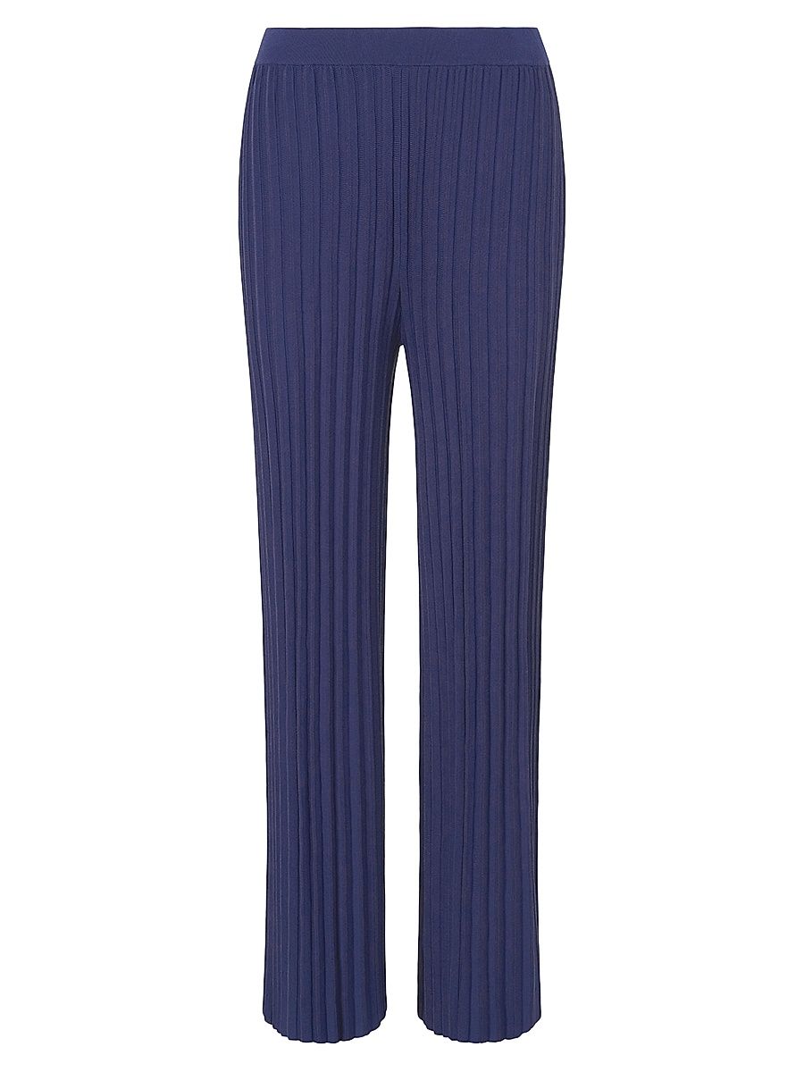 Women's Lupin Rib-Knit Pants - Navy - Size Small