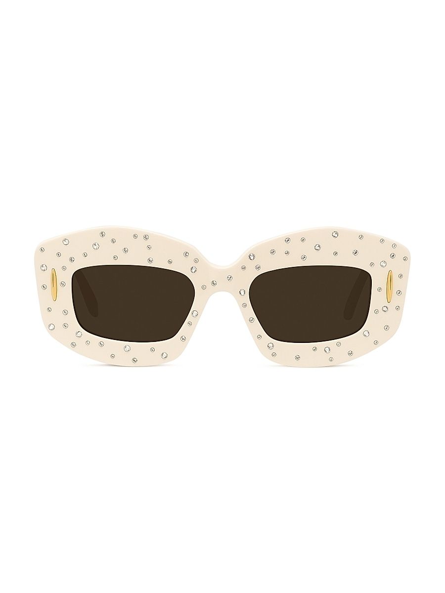 Men's Anagram Starry Night 49MM Rectangular Sunglasses - Shiny Ivory Smoke