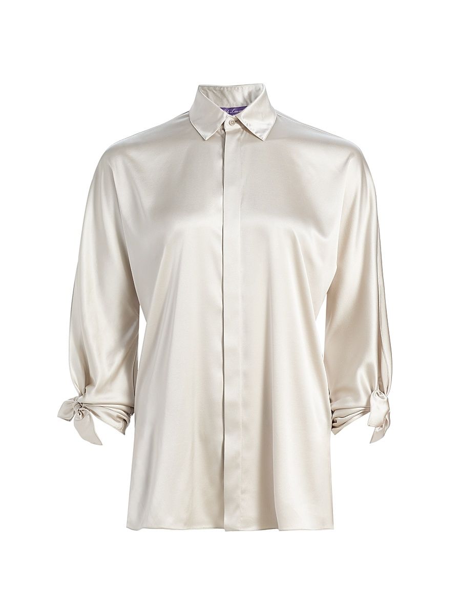 Women's Karen Silk Charmeuse Blouse - Mist - Size 8