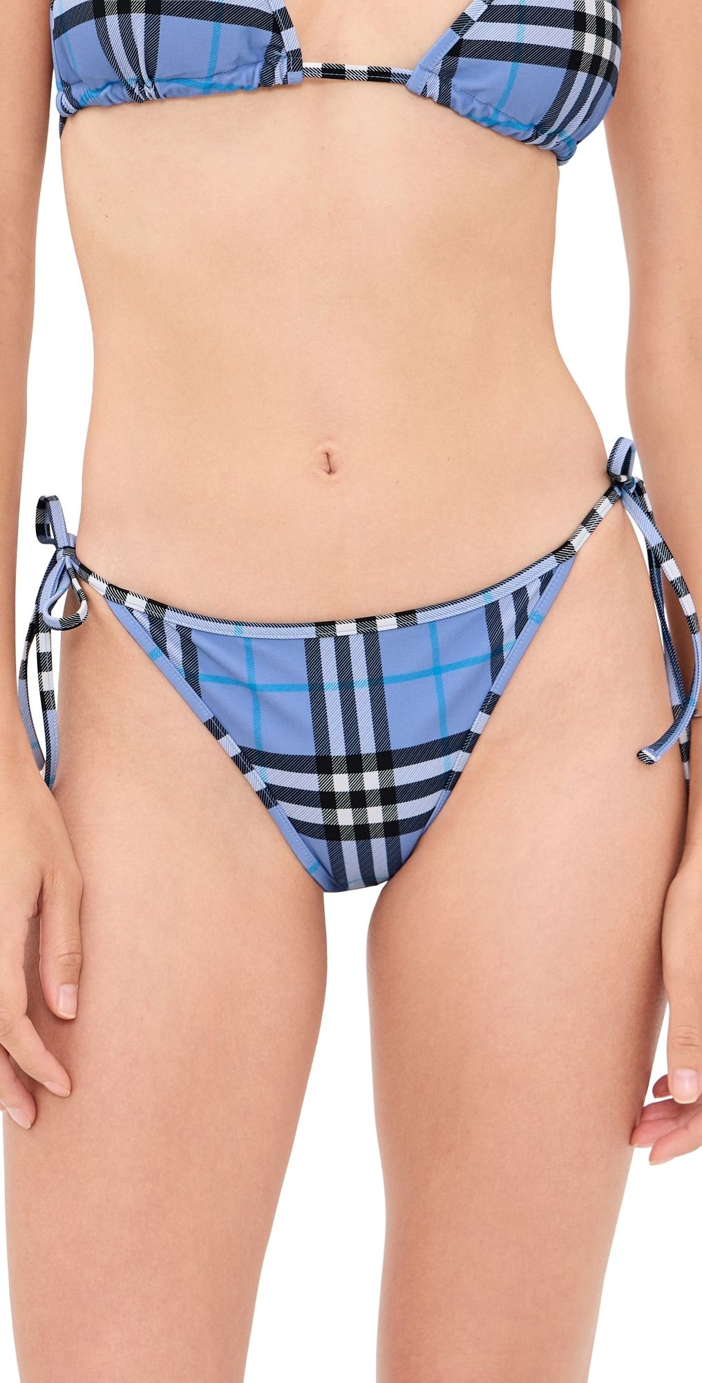 Burberry Sadie Checked Bikini Bottoms Cornflower Blue S