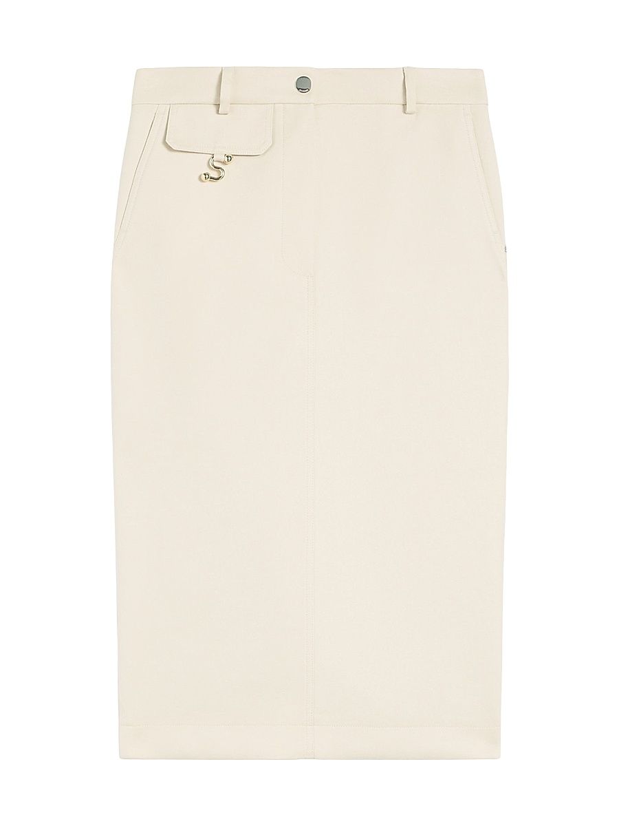 Women's Straight Fit Gabardine Skirt - Vanilla - Size 14