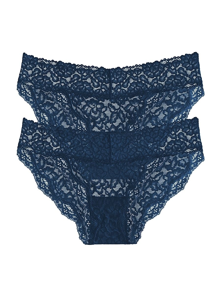 Women's Stretch Lace Brief Set - Midnight Blue - Size 4X