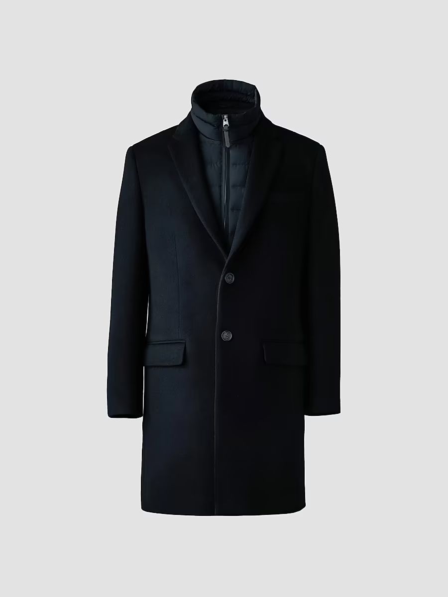 Mackage Men's Skai Down-Lined Wool Coat - Black - Size 36