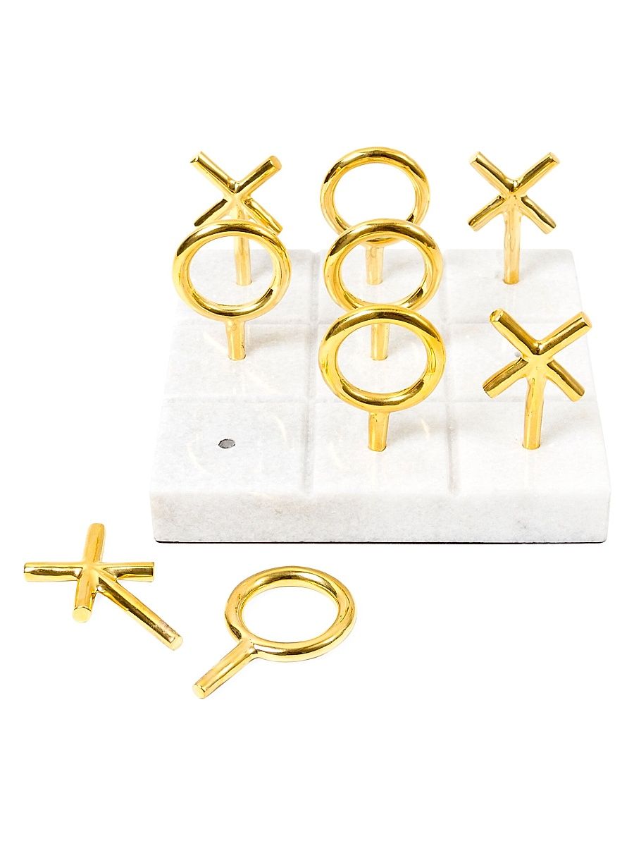 Marble & Brass Tic-Tac-Toe Set