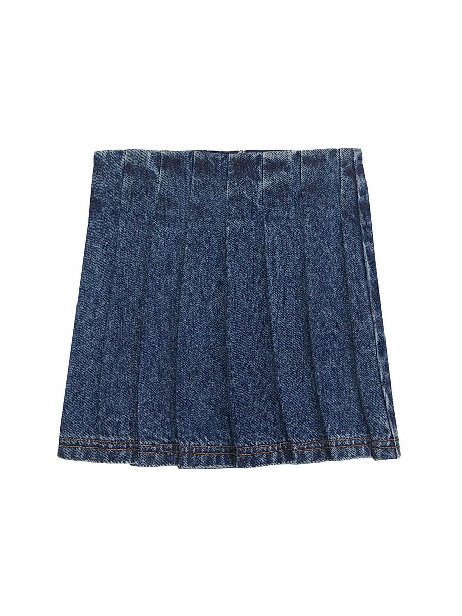 Little Girl's & Girl's Denim Pleated Miniskirt - Blue - Size 6