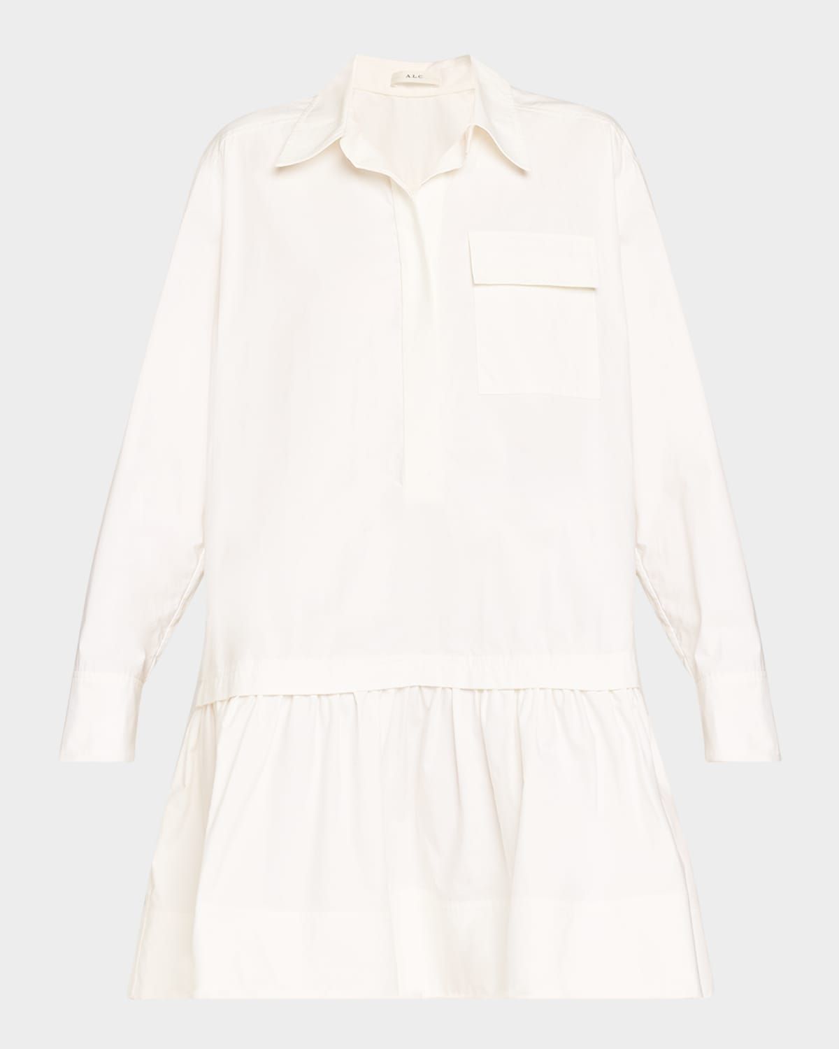 Brooke Long-Sleeve Drop-Waist Mini Dress