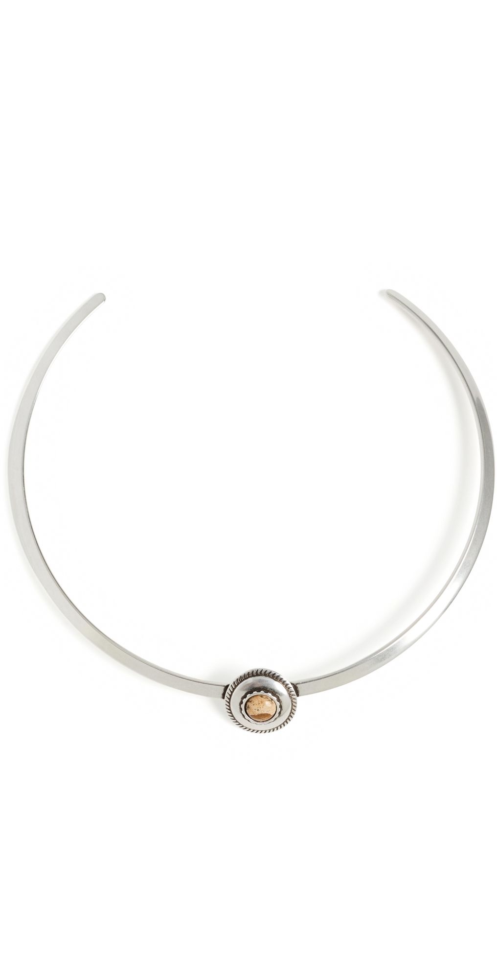 Isabel Marant Stone Embellished Choker Necklace Natural/Silver One Size