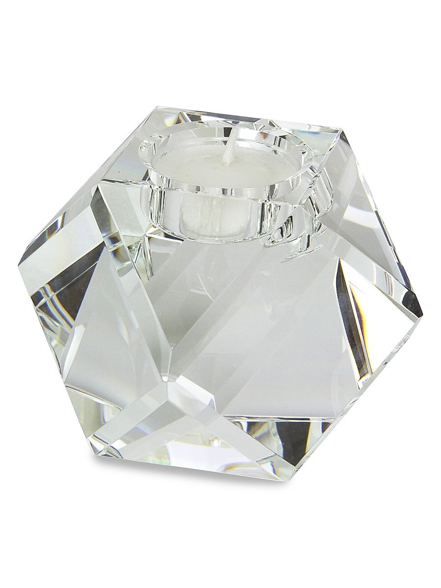 Crystal Diamond-Cut Votive Candleholder - Clear - Size Medium