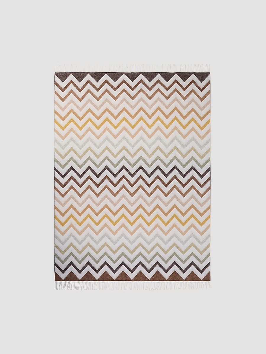 Missoni Merano Striped Wool-Blend Throw Blanket - Beige Multicolor