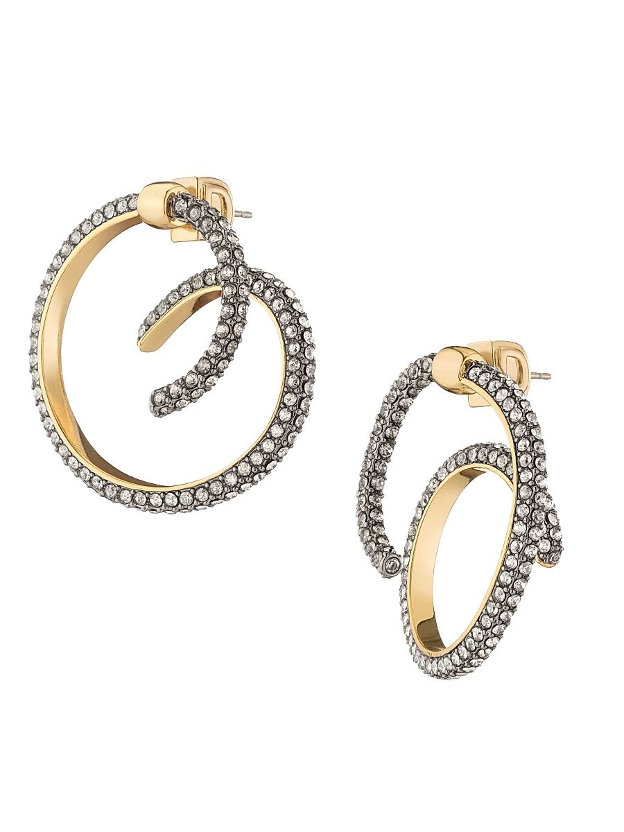 Women's Maia 12K-Gold-Plated, Rhodium-Plated & Glass Crystal Earrings - Gold Gunmetal Crystal