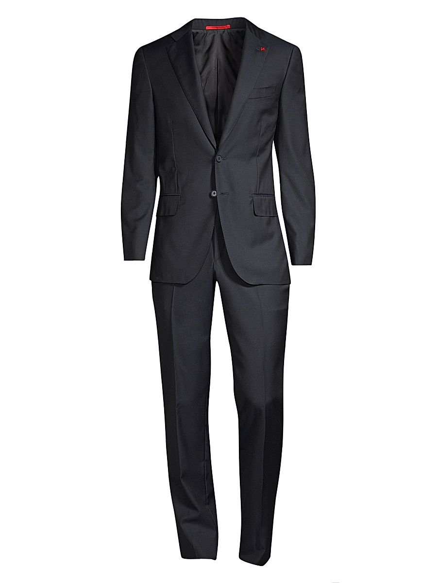 Men's New Sanita Basic Wool Two-Button Suit - Navy - Size 52
