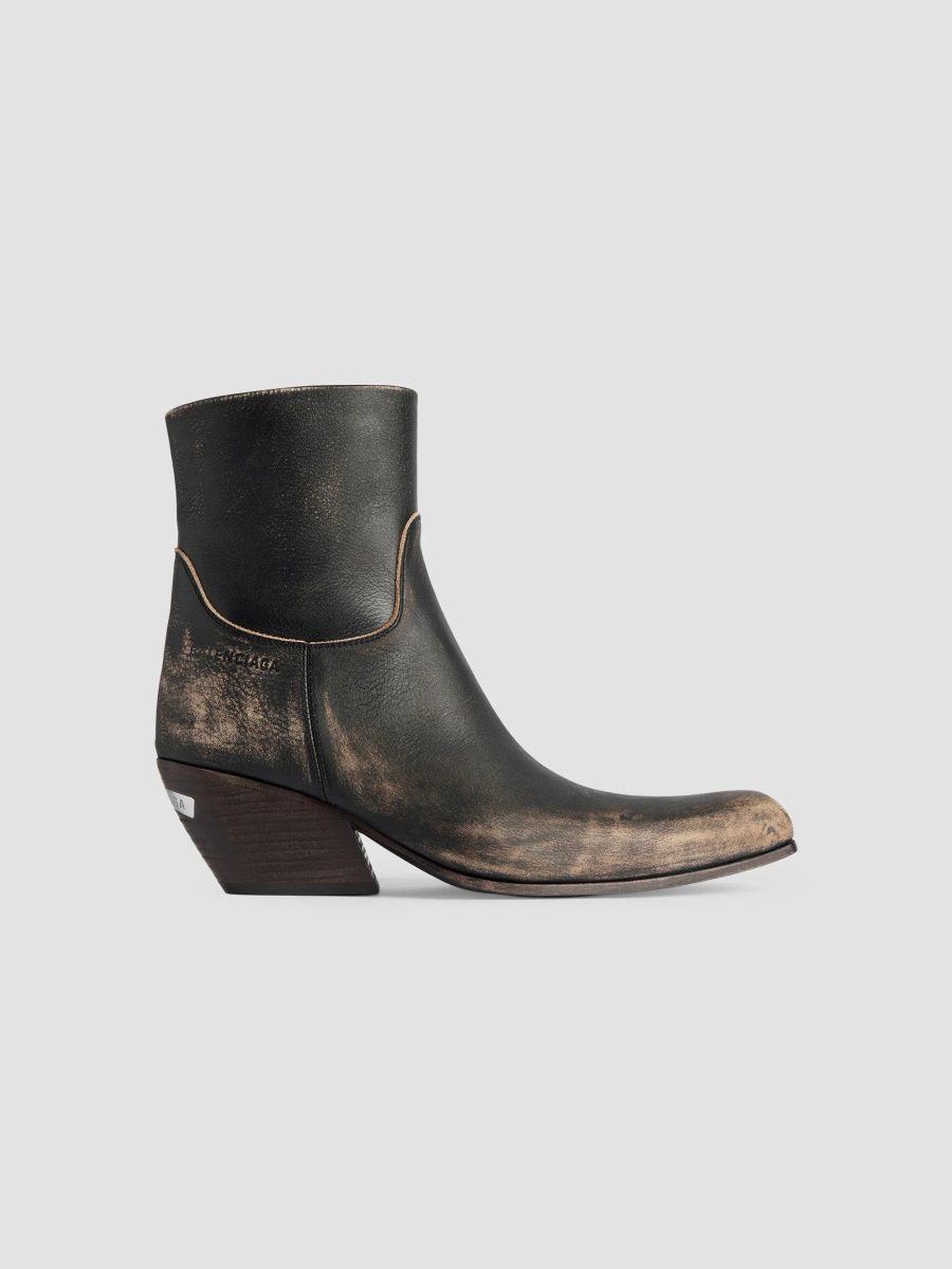 Balenciaga Women's Memphis Booties - Black Beige - Size 9