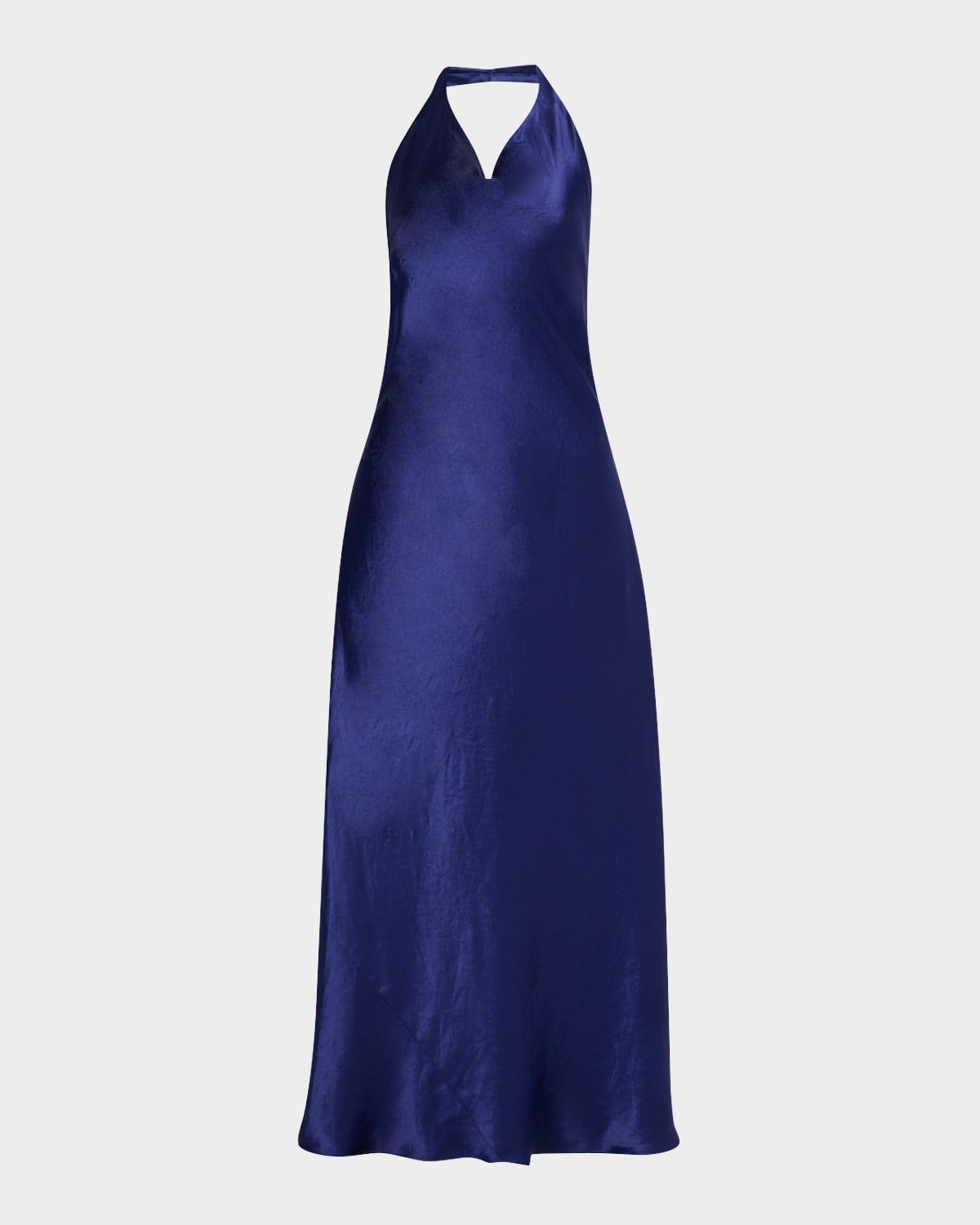 Satin Cowl-Neck Maxi Dress