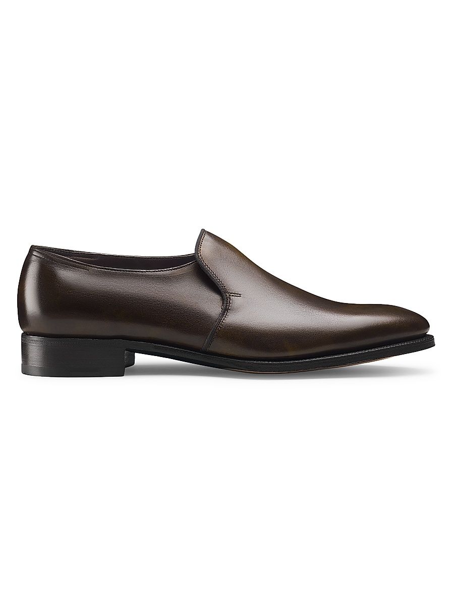 Men's Edward Leather Loafers - Dark Brown - Size 12