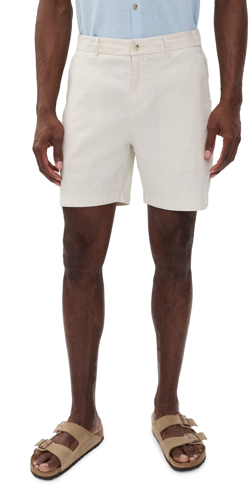 Onia Stretch Linen Shorts 6 Stone 32